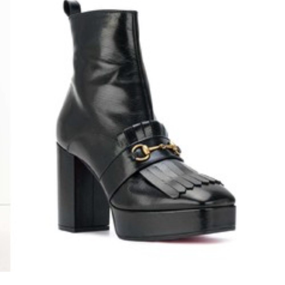Gucci Black Nove 105 Leather Platform Boots, Size EU 41, NWT